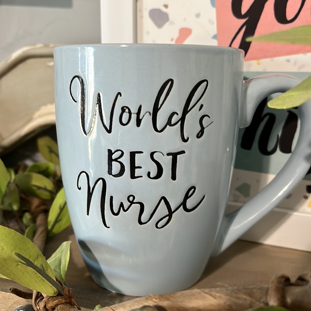 Worlds Best Nurse Eccolo World Traveler Coffee Cup Mug Light Blue